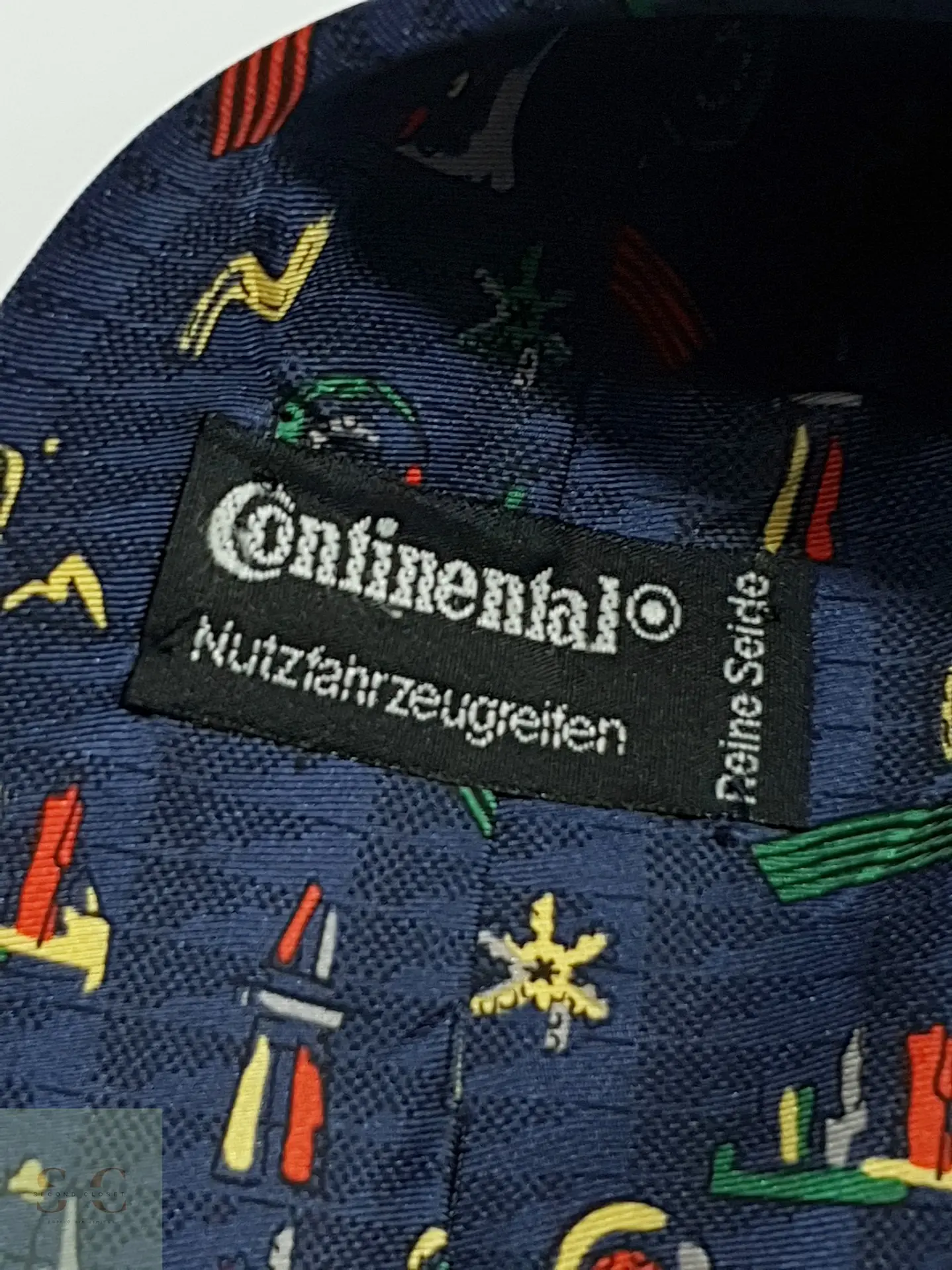 Corbata Vintage de Seda con Motivos Abstractos Continental Nutzfahrzeugreifen 3