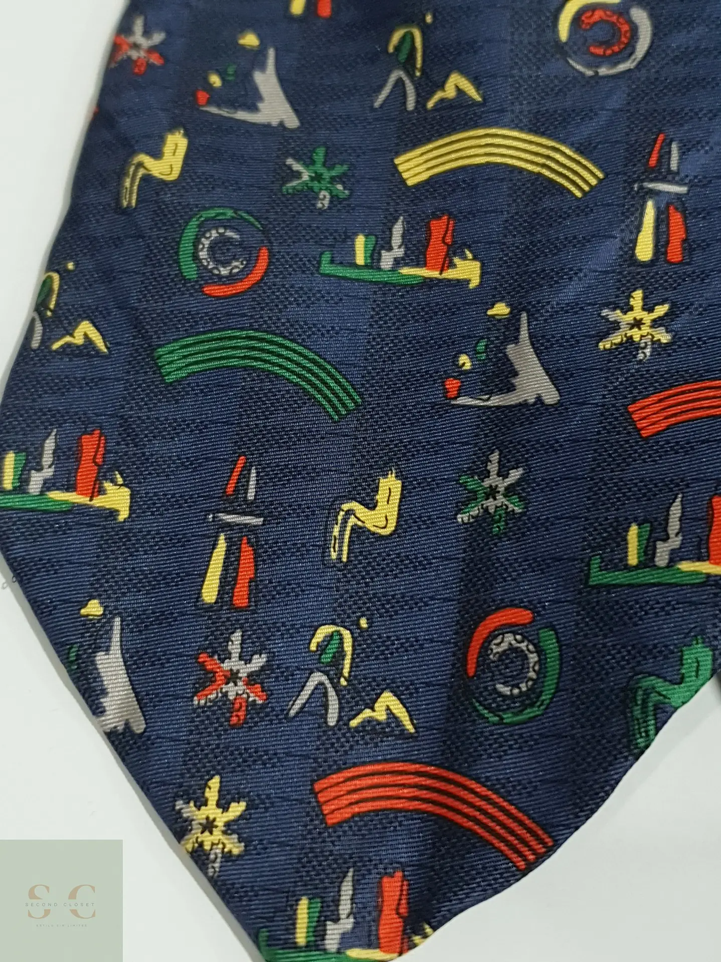 Corbata Vintage de Seda con Motivos Abstractos Continental Nutzfahrzeugreifen 5