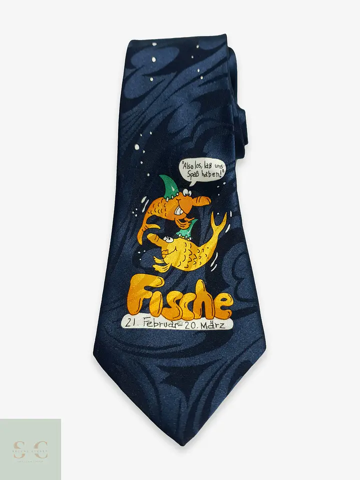 Corbata Vintage de Seda Tejida con Motivo Astrológico BAR-ON 1
