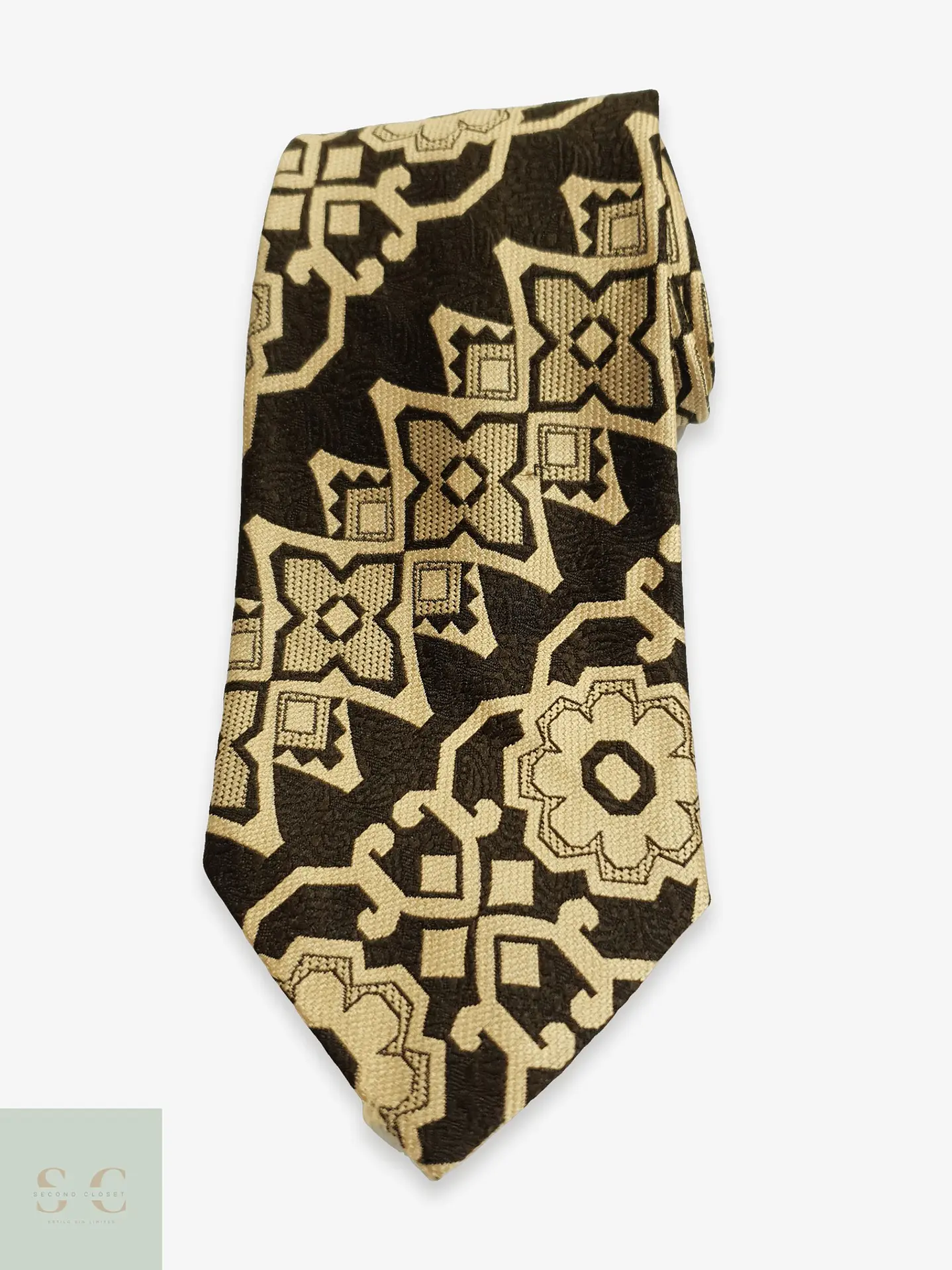 Corbata Vintage de Tejido Jacquard Geométrico Orbis 1