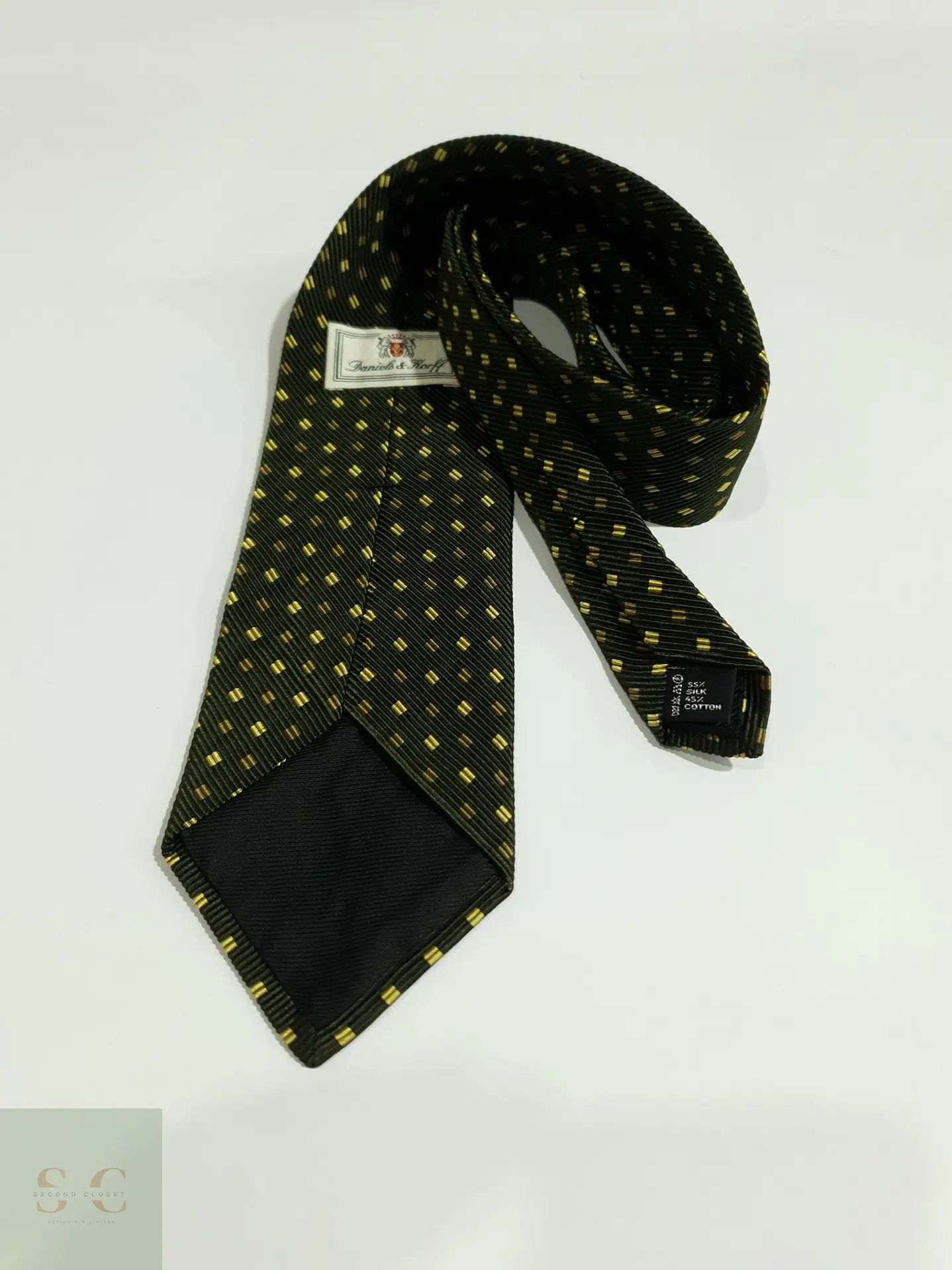 Corbata Texturizada de Seda y Algodón con Micropatrón Jacquard Daniels & Korff 3