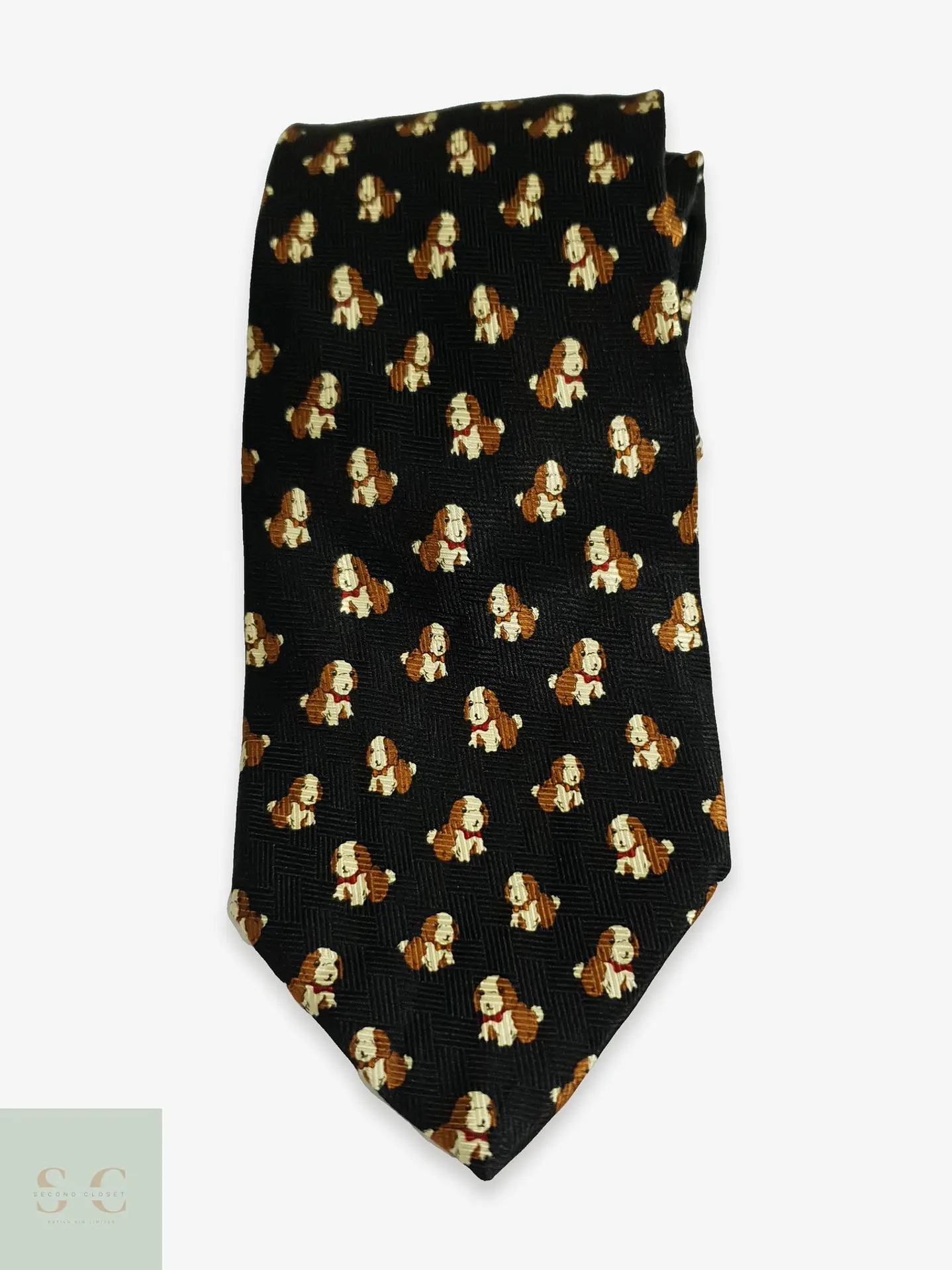 Corbata de Seda Jacquard con Motivo Canino Novelty Carlo Cardini 1