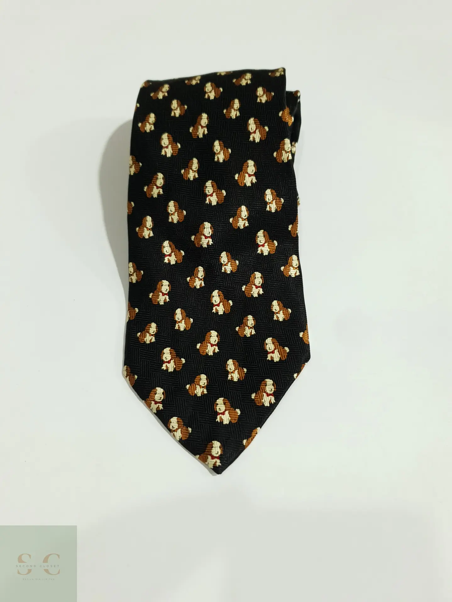 Corbata de Seda Jacquard con Motivo Canino Novelty Carlo Cardini 2