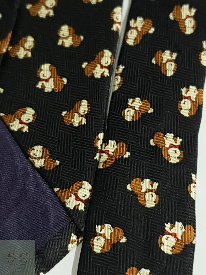 Corbata de Seda Jacquard con Motivo Canino Novelty Carlo Cardini 4