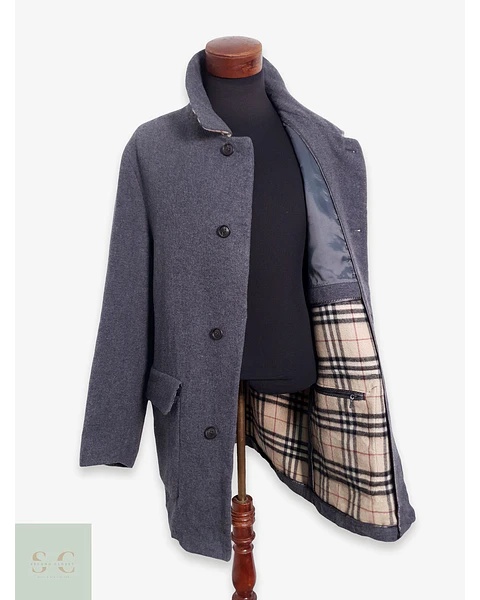 Abrigo Hombre Burberry 100% lana virgen Gris Talla LXL