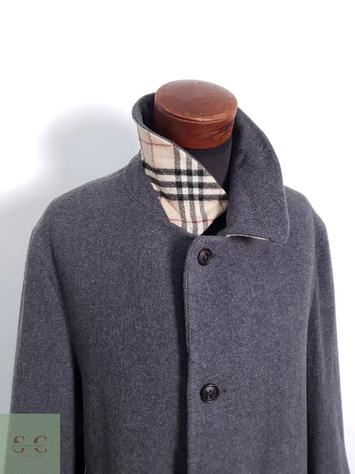 Abrigo Hombre Burberry 100% lana virgen Gris Talla LXL 6