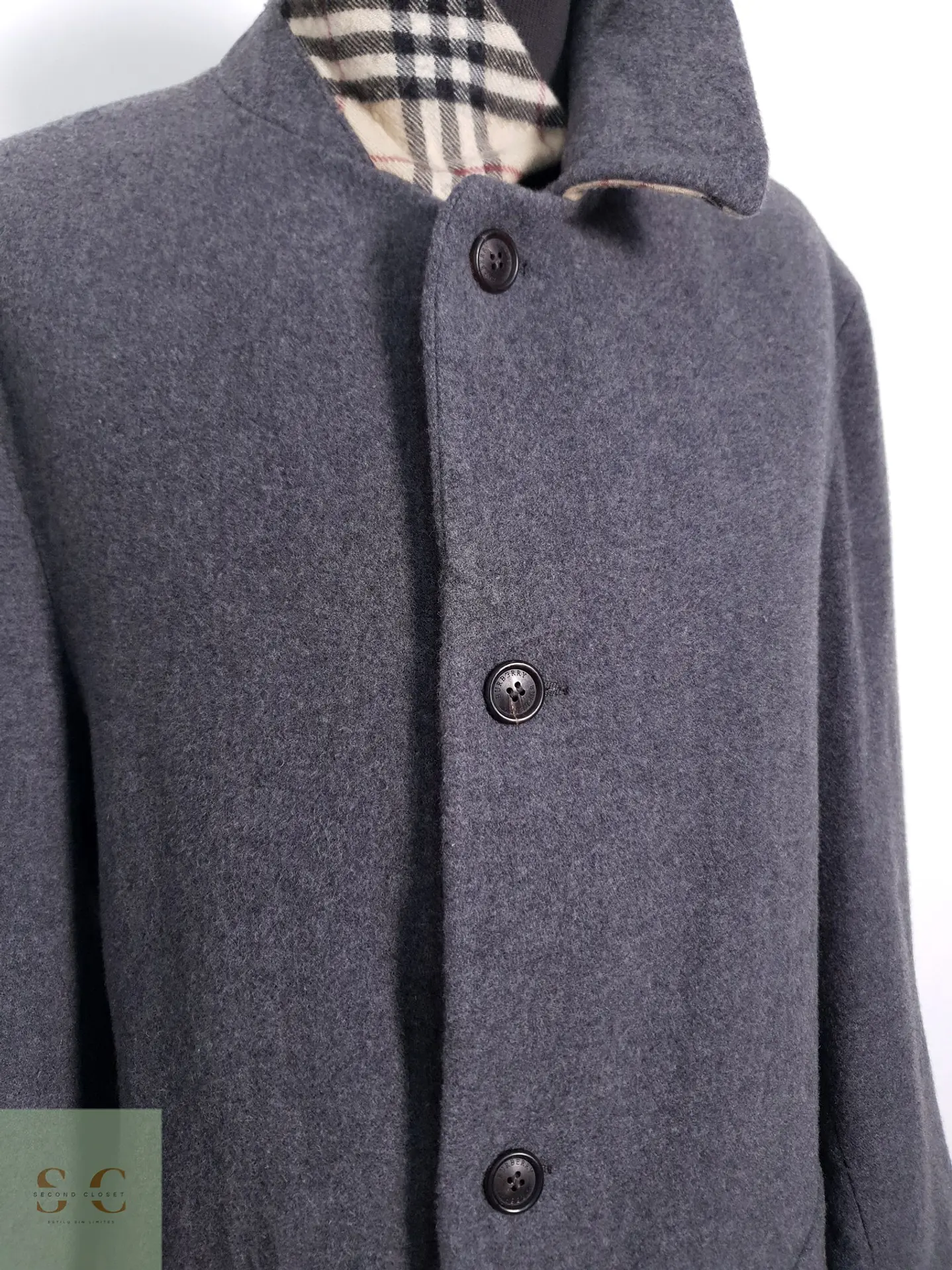 Abrigo Hombre Burberry 100% lana virgen Gris Talla LXL 7