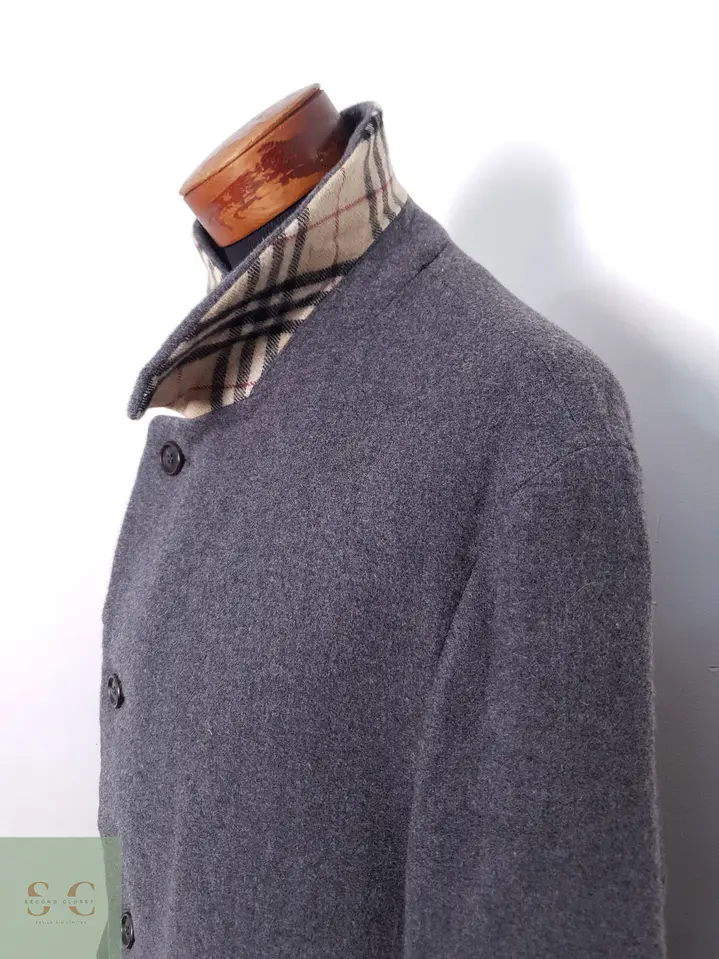 Abrigo Hombre Burberry 100% lana virgen Gris Talla LXL 8
