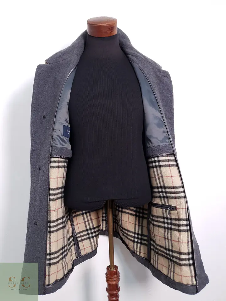 Abrigo Hombre Burberry 100% lana virgen Gris Talla LXL 10