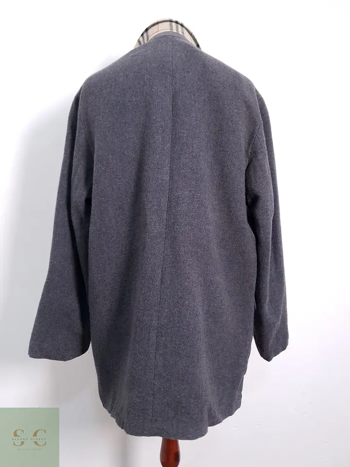 Abrigo Hombre Burberry 100% lana virgen Gris Talla LXL 13