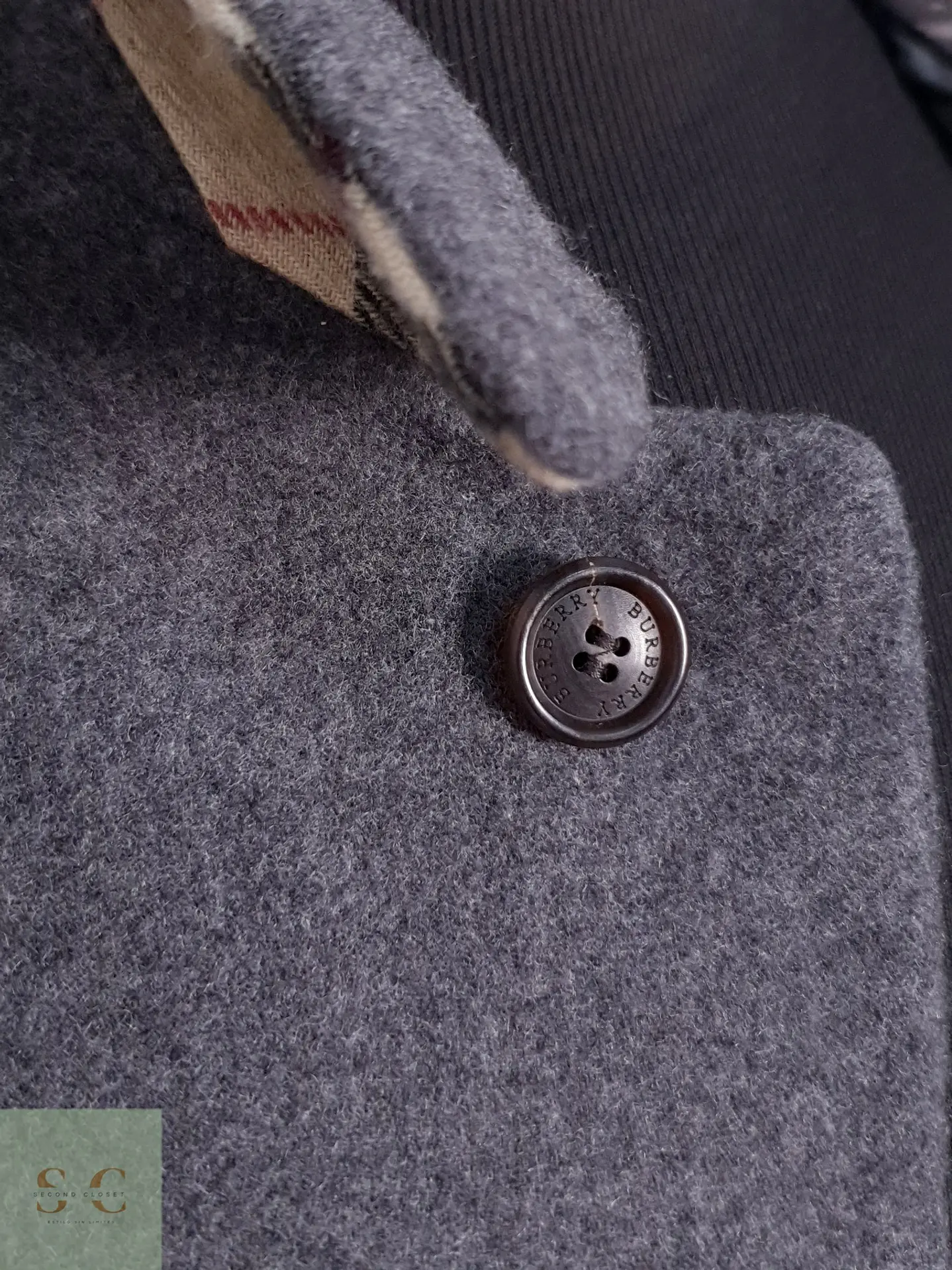 Abrigo Hombre Burberry 100% lana virgen Gris Talla LXL 16