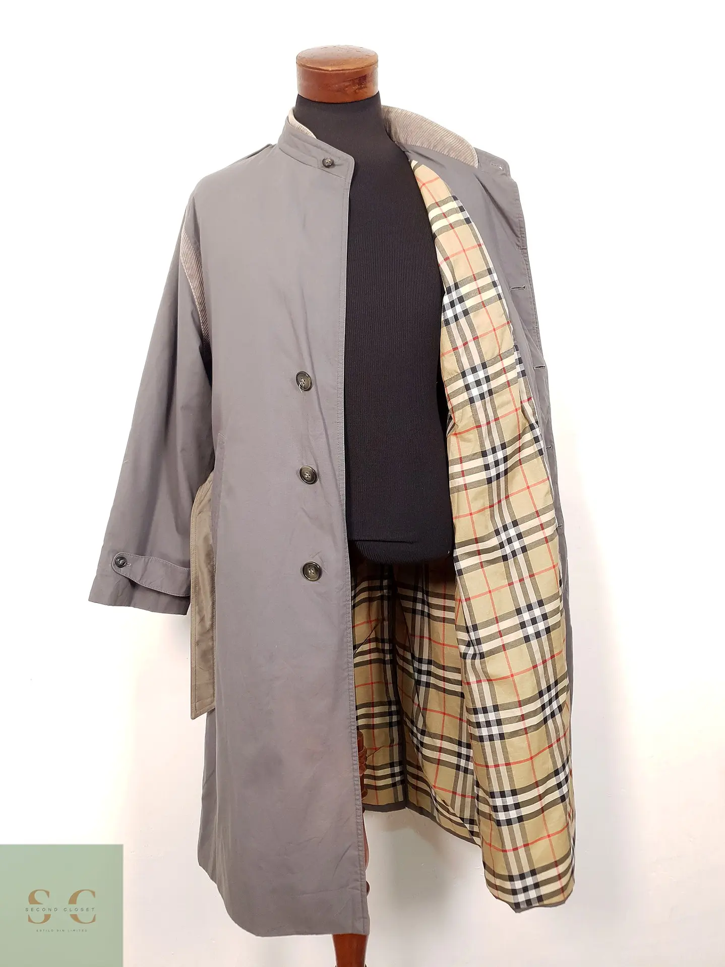 Gabardina Hombre Burberry Plomo - Talla M 2
