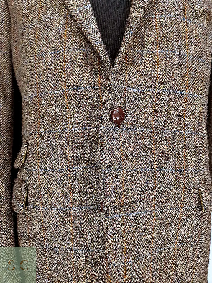 Blazer Harris Tweed de Espiga con Bolsillo Cerillero Atelier Torino Talla ML 4