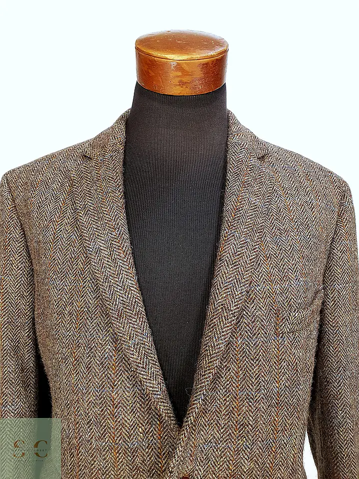 Blazer Harris Tweed de Espiga con Bolsillo Cerillero Atelier Torino Talla ML 5