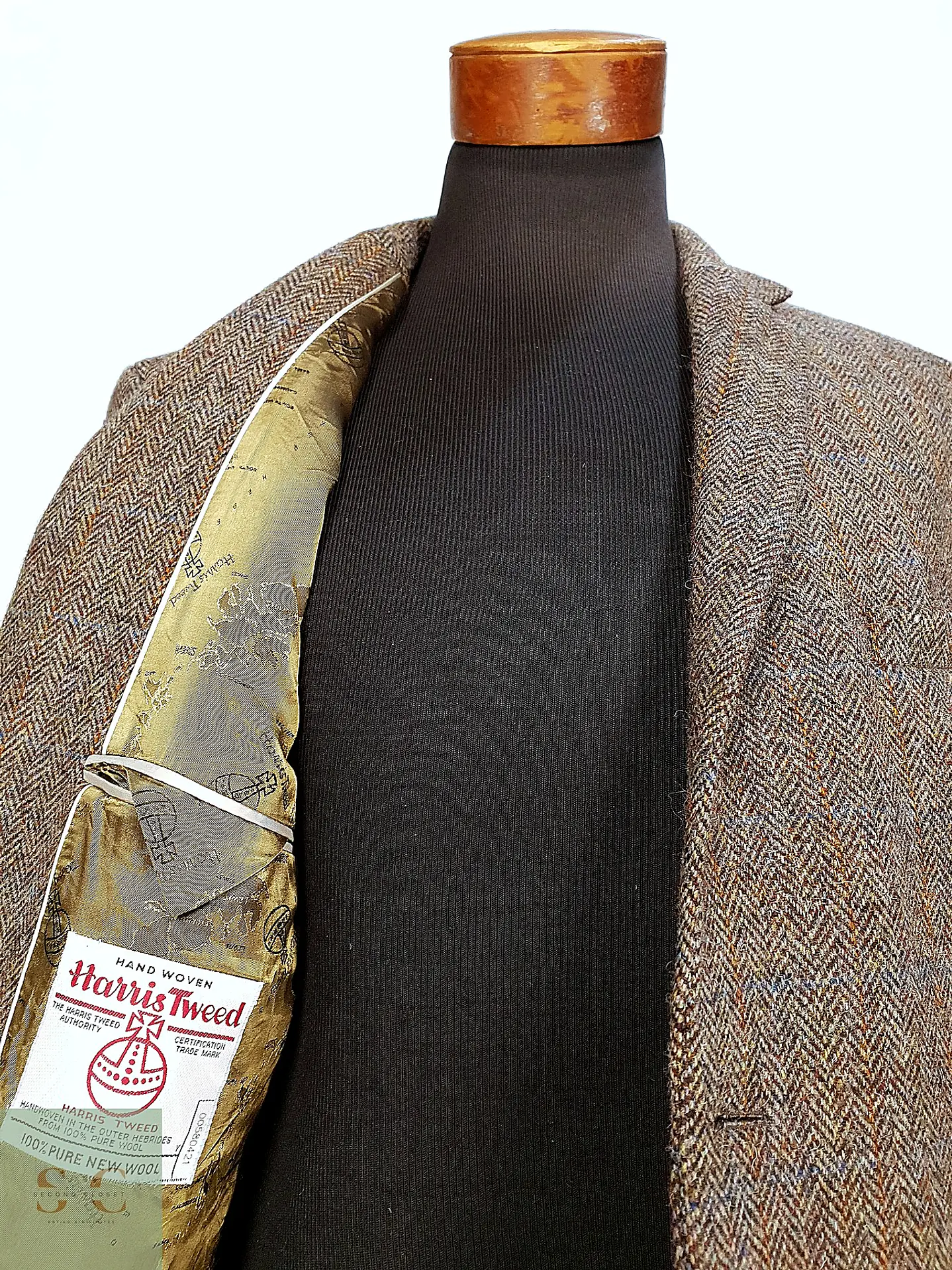 Blazer Harris Tweed de Espiga con Bolsillo Cerillero Atelier Torino Talla ML 15