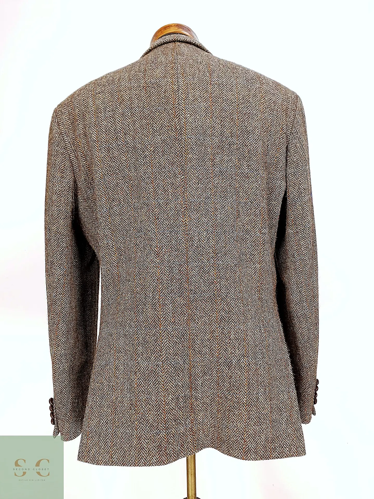 Blazer Harris Tweed de Espiga con Bolsillo Cerillero Atelier Torino Talla ML 16