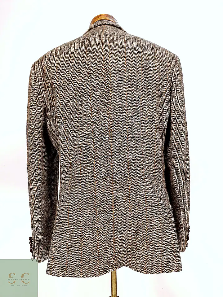 Blazer Harris Tweed de Espiga con Bolsillo Cerillero Atelier Torino Talla ML 16