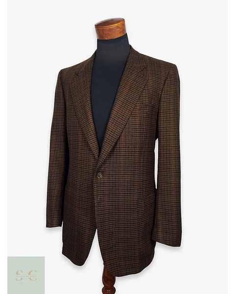 Ermenegildo Zegna Lana & Cashmere Houndstooth – Pieza de Colección 90s – Última Unidad Talla ML