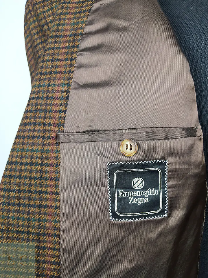 Ermenegildo Zegna Lana & Cashmere Houndstooth – Pieza de Colección 90s – Última Unidad Talla ML 7