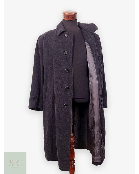Abrigo Burberry Plomo 100% Lana - Talla 2XL