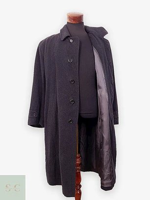 Abrigo Burberry Plomo 100% Lana - Talla 2XL