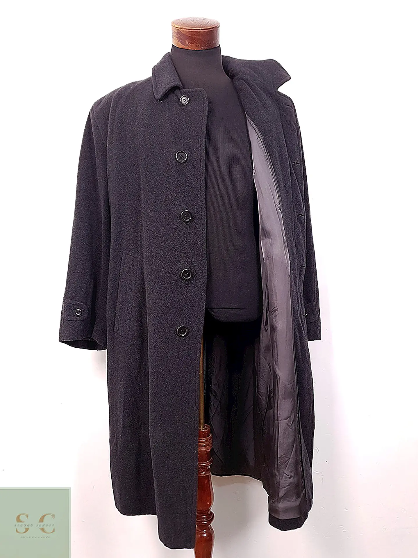 Abrigo Burberry Plomo 100% Lana - Talla 2XL 2