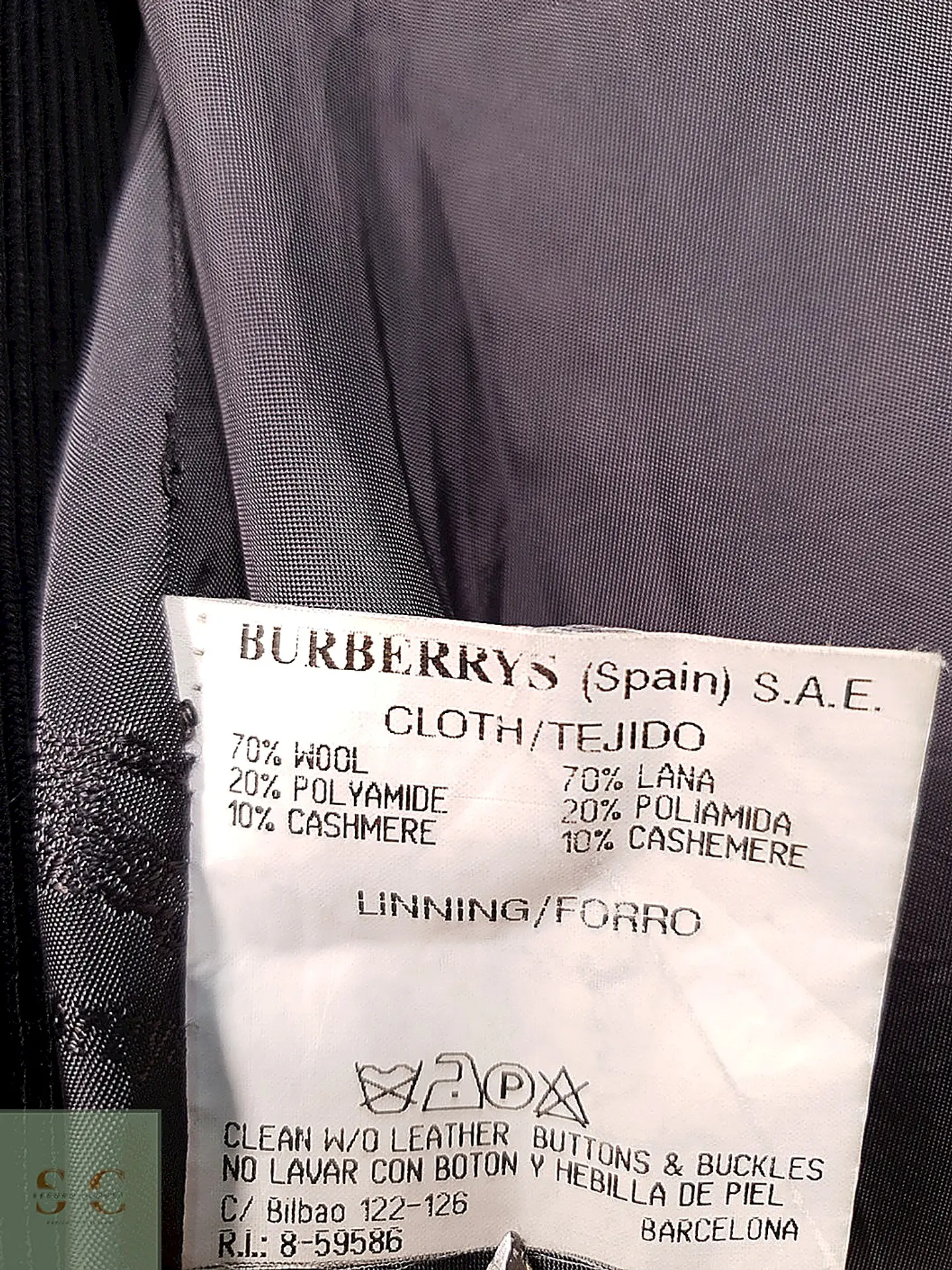 Abrigo Burberry Plomo 100% Lana - Talla 2XL 12