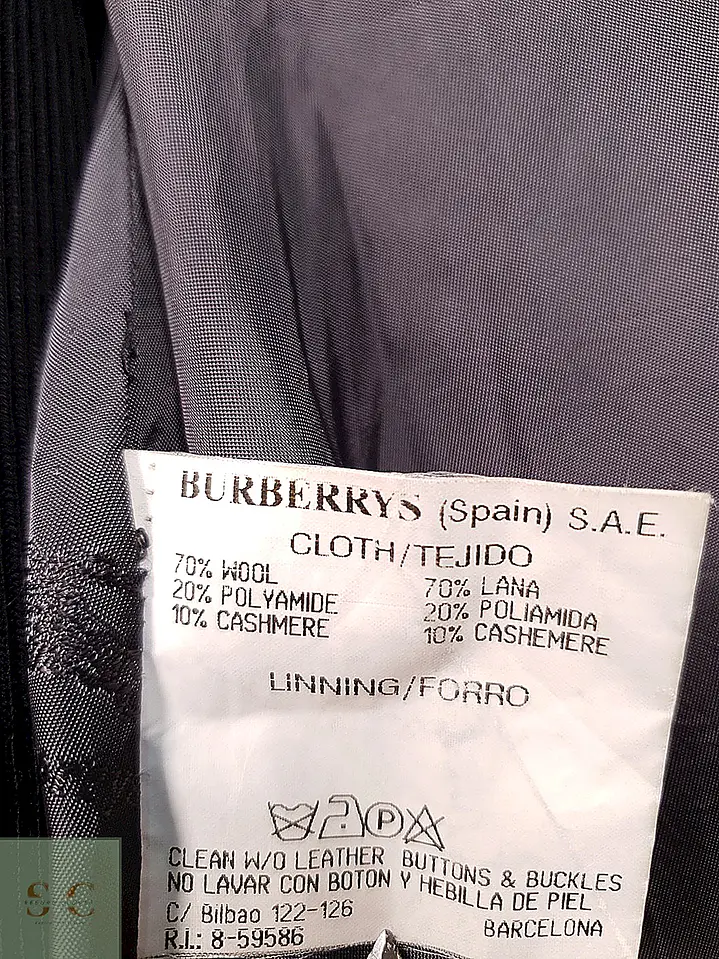 Abrigo Burberry Plomo 100% Lana - Talla 2XL 12