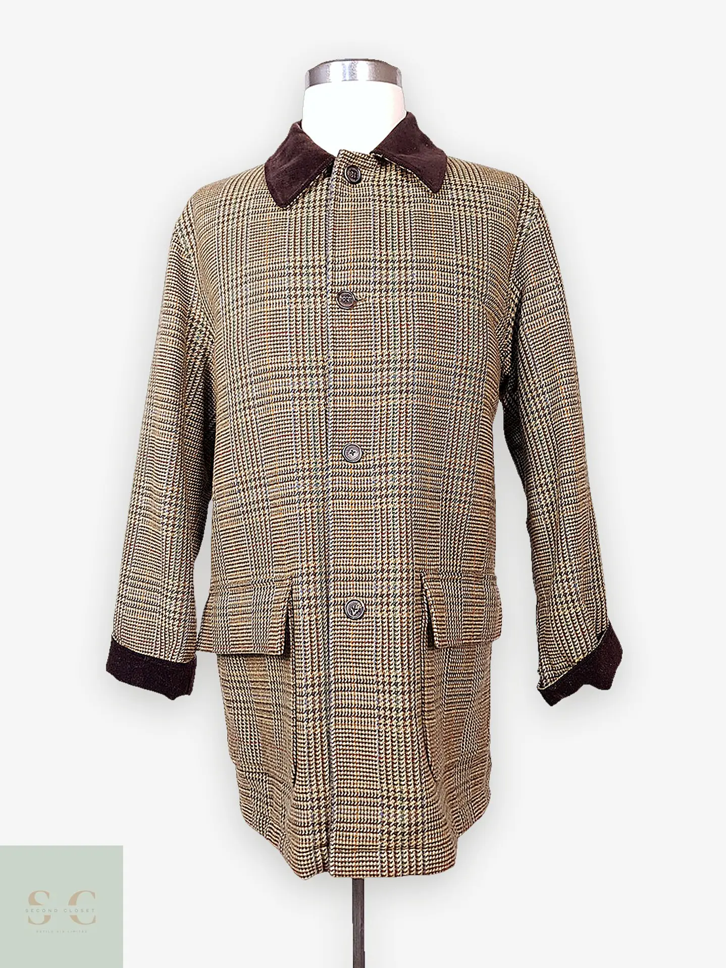 Abrigo Brooks Brothers Glen Plaid Escocés 100% Lana - Talla LXL 1