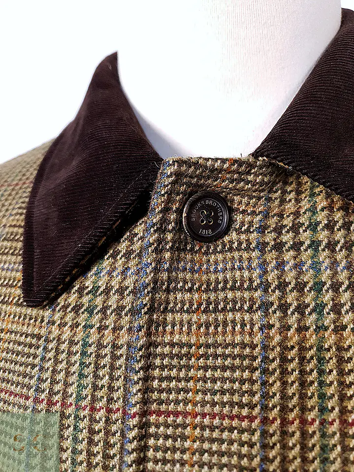 Abrigo Brooks Brothers Glen Plaid Escocés 100% Lana - Talla LXL 9