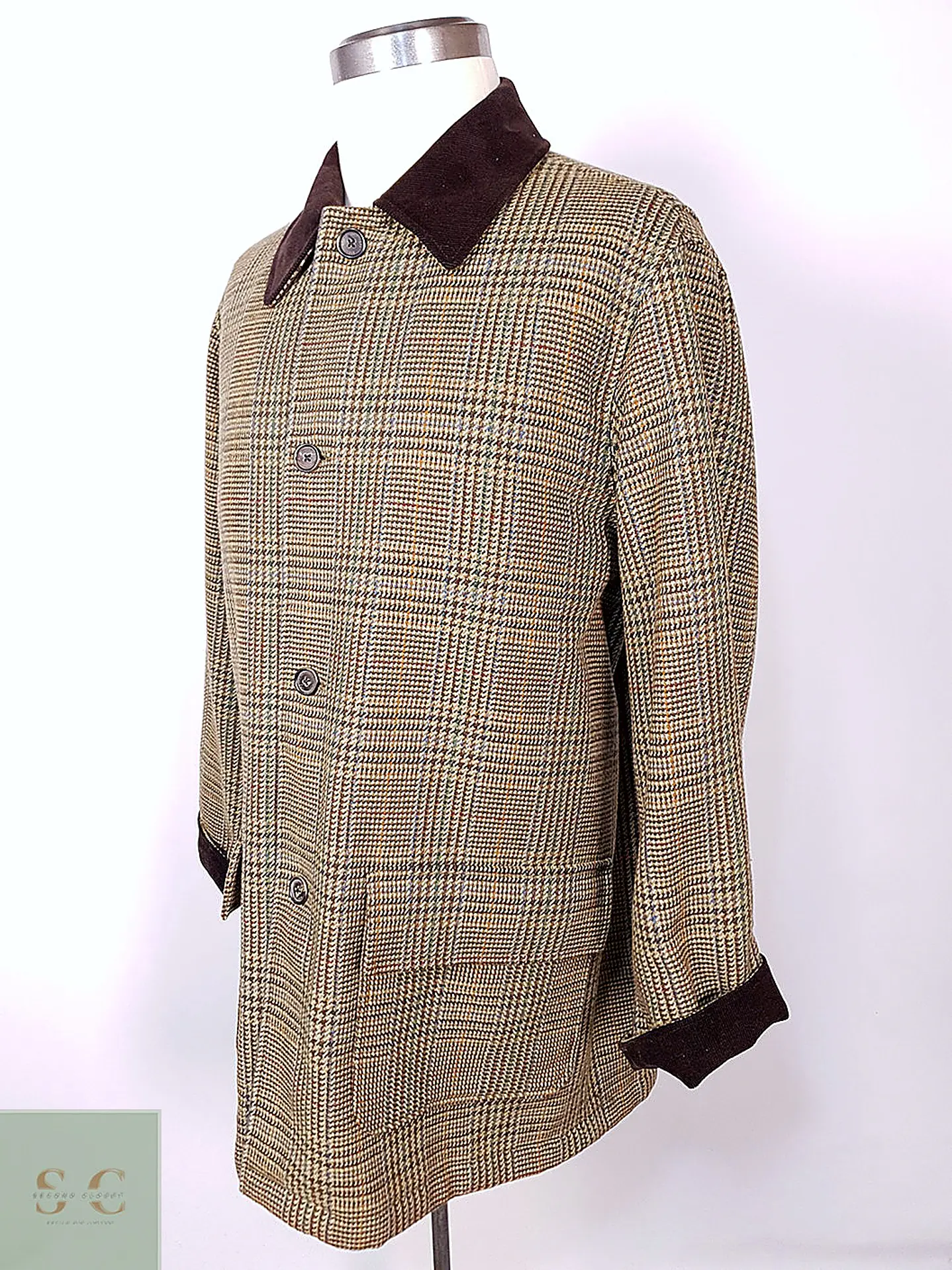 Abrigo Brooks Brothers Glen Plaid Escocés 100% Lana - Talla LXL 11