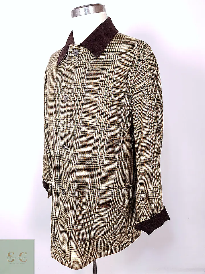 Abrigo Brooks Brothers Glen Plaid Escocés 100% Lana - Talla LXL 11