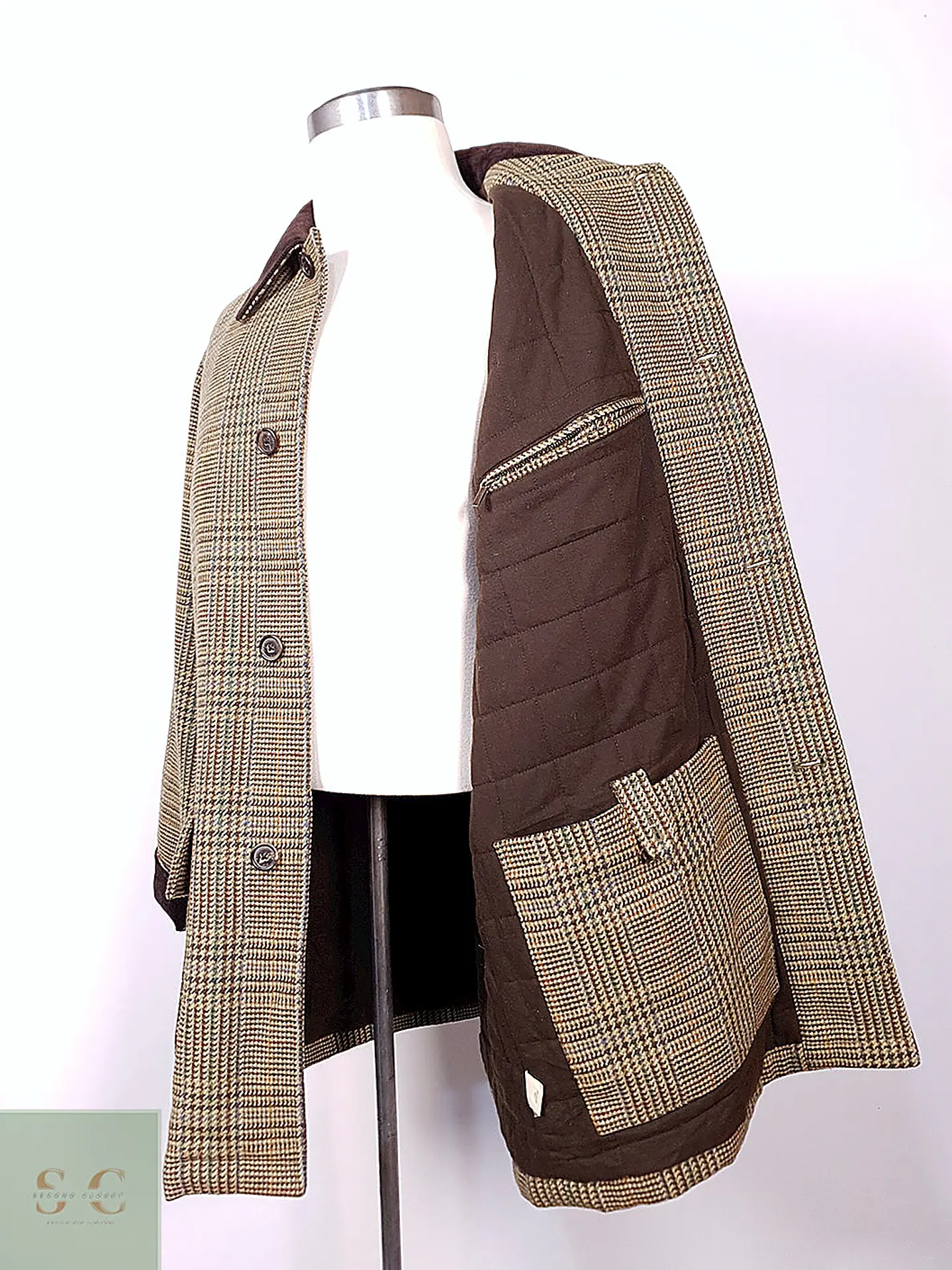 Abrigo Brooks Brothers Glen Plaid Escocés 100% Lana - Talla LXL 13