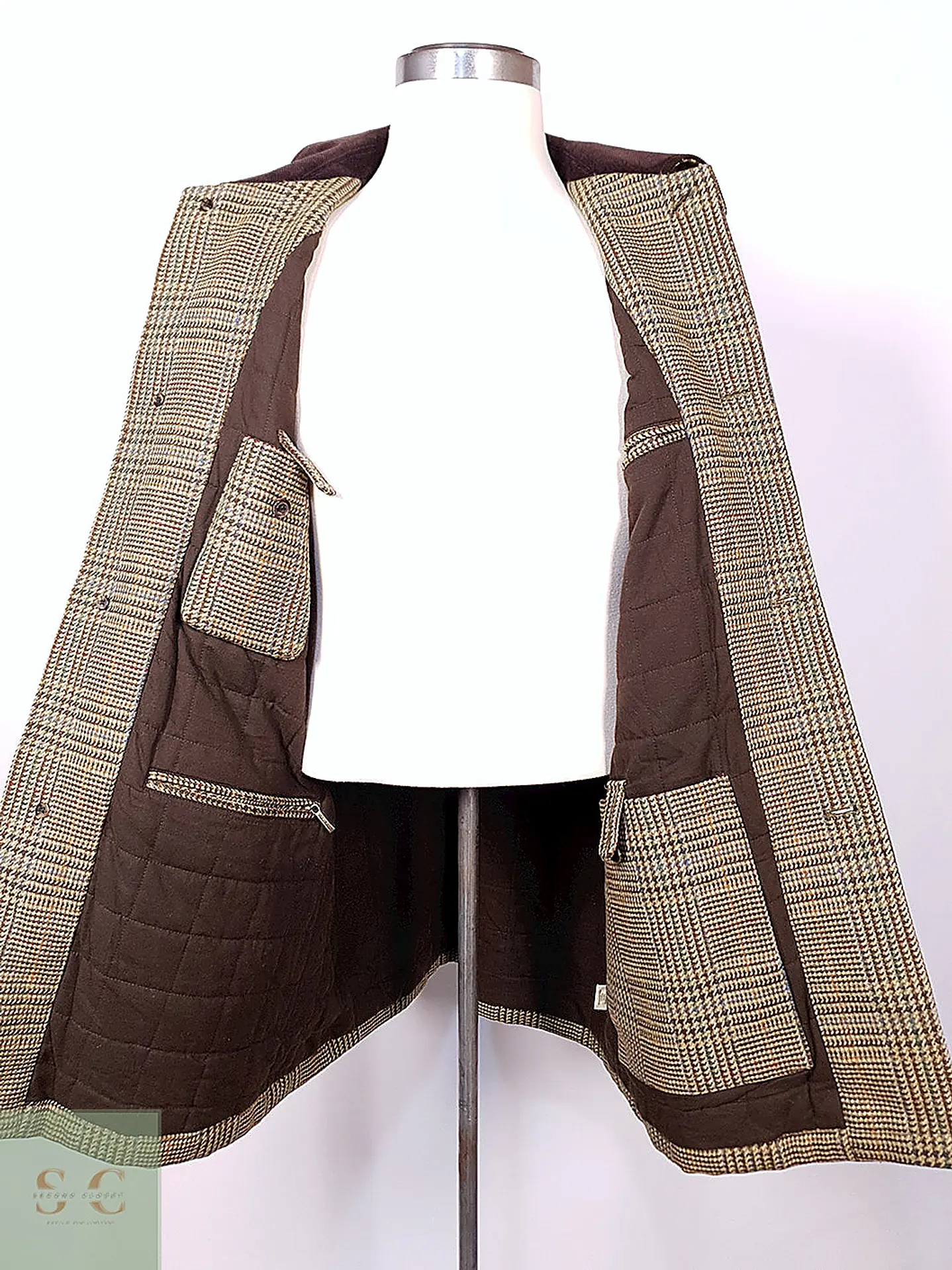 Abrigo Brooks Brothers Glen Plaid Escocés 100% Lana - Talla LXL 14