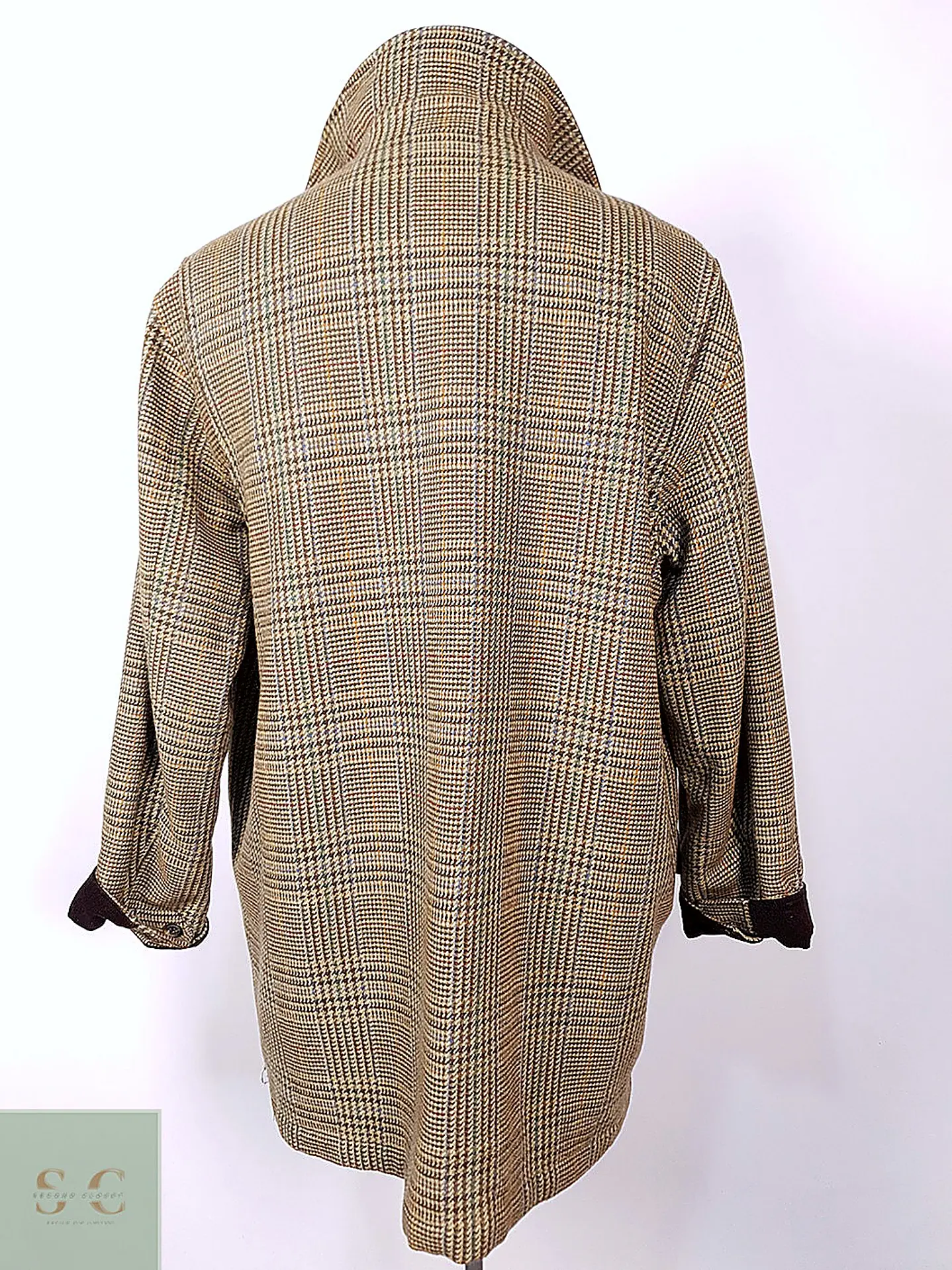 Abrigo Brooks Brothers Glen Plaid Escocés 100% Lana - Talla LXL 18