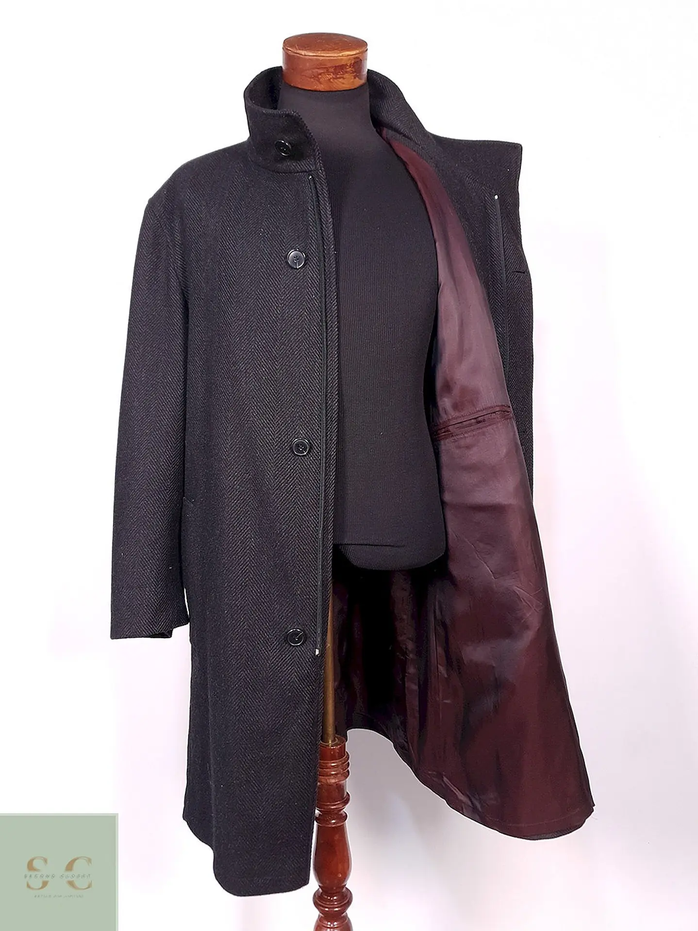 Abrigo Bugatti Plomo Lana Virgen y Cashmere Talla 2XL 2
