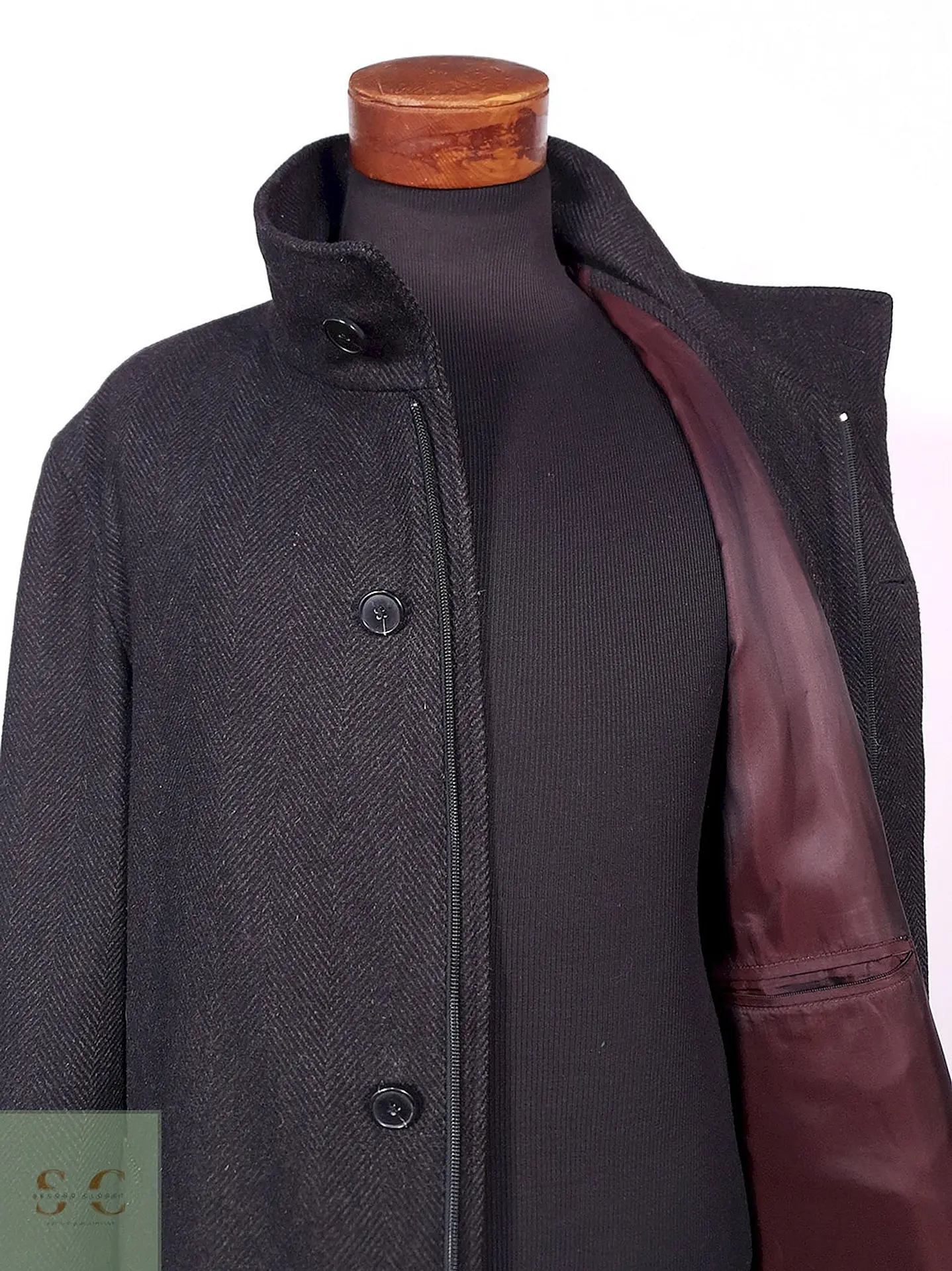 Abrigo Bugatti Plomo Lana Virgen y Cashmere Talla 2XL 10