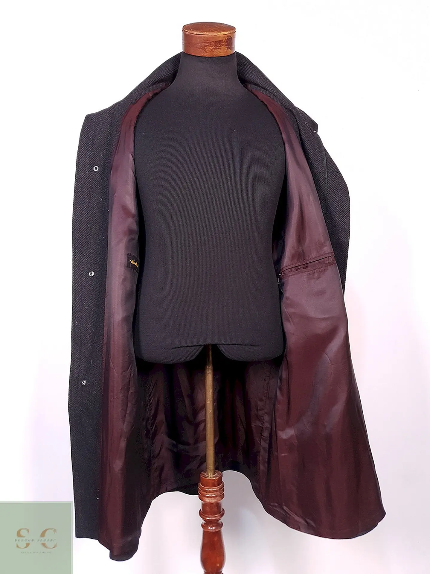 Abrigo Bugatti Plomo Lana Virgen y Cashmere Talla 2XL 11