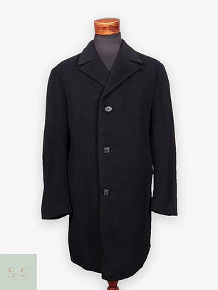 Abrigo Ralph Lauren Negro Lana Cashmere Talla XL