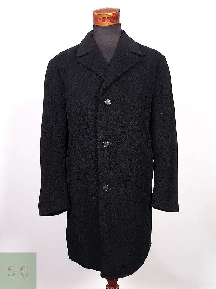 Abrigo Ralph Lauren Negro Lana Cashmere Talla XL 2