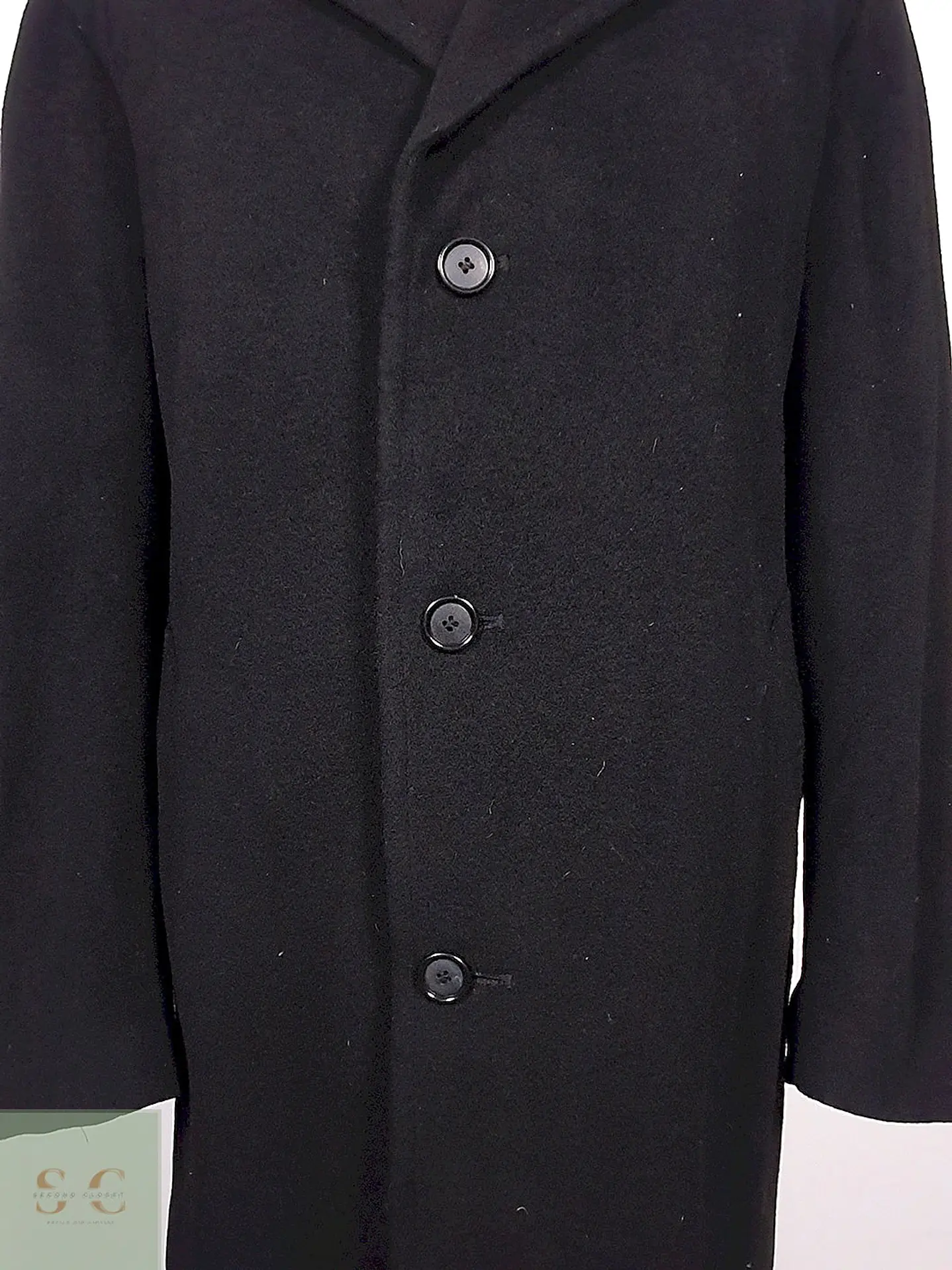 Abrigo Ralph Lauren Negro Lana Cashmere Talla XL 3