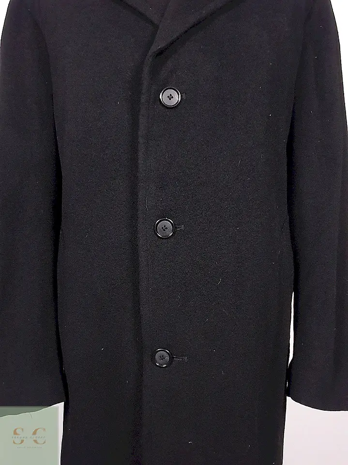 Abrigo Ralph Lauren Negro Lana Cashmere Talla XL 3