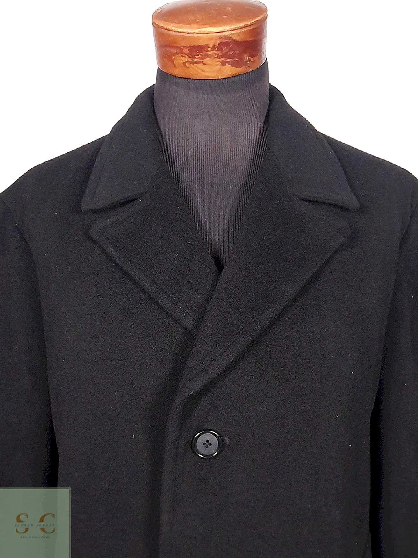 Abrigo Ralph Lauren Negro Lana Cashmere Talla XL 4