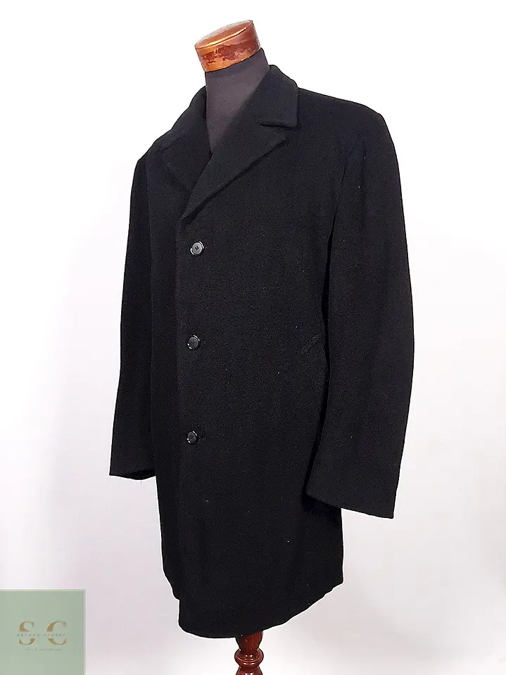 Abrigo Ralph Lauren Negro Lana Cashmere Talla XL 5