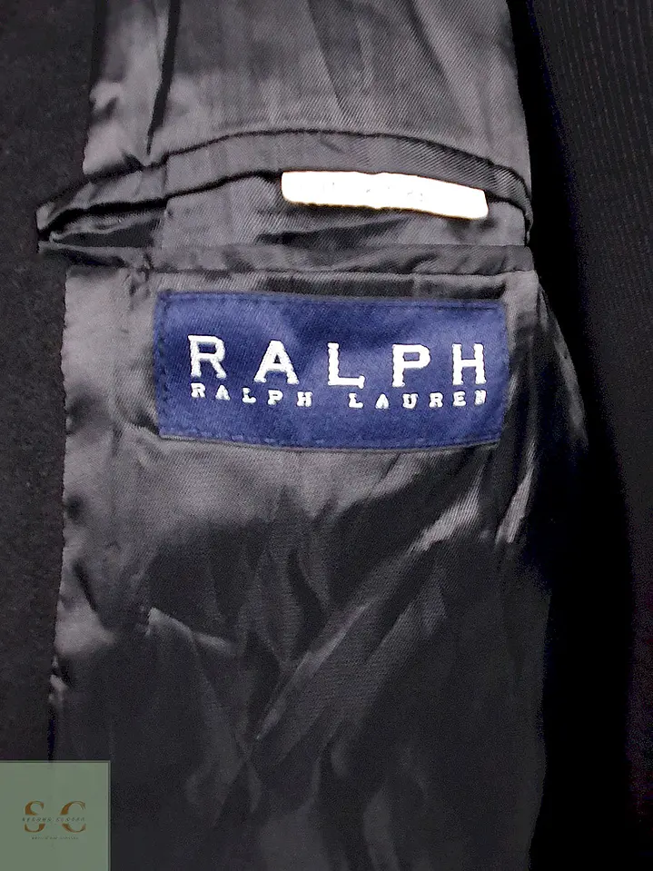 Abrigo Ralph Lauren Negro Lana Cashmere Talla XL 7