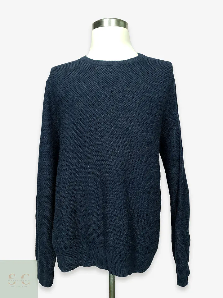 Sweater de Punto Texturizado Cuello Redondo C&A Talla XL 1