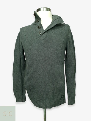 Suéter de Punto con Cuello Cruzado y Botones Mexx Talla M
