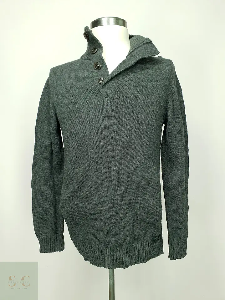 Suéter de Punto con Cuello Cruzado y Botones Mexx Talla M 2