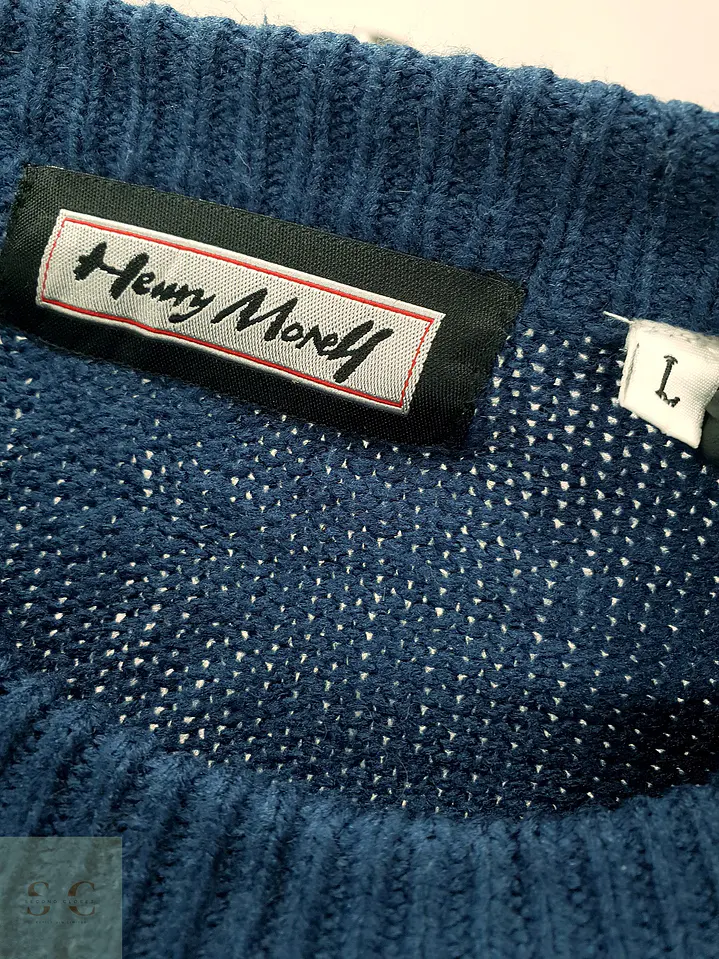 Sweater de Punto con Trama Trenzada y Rombos Henry Morell Talla L 3