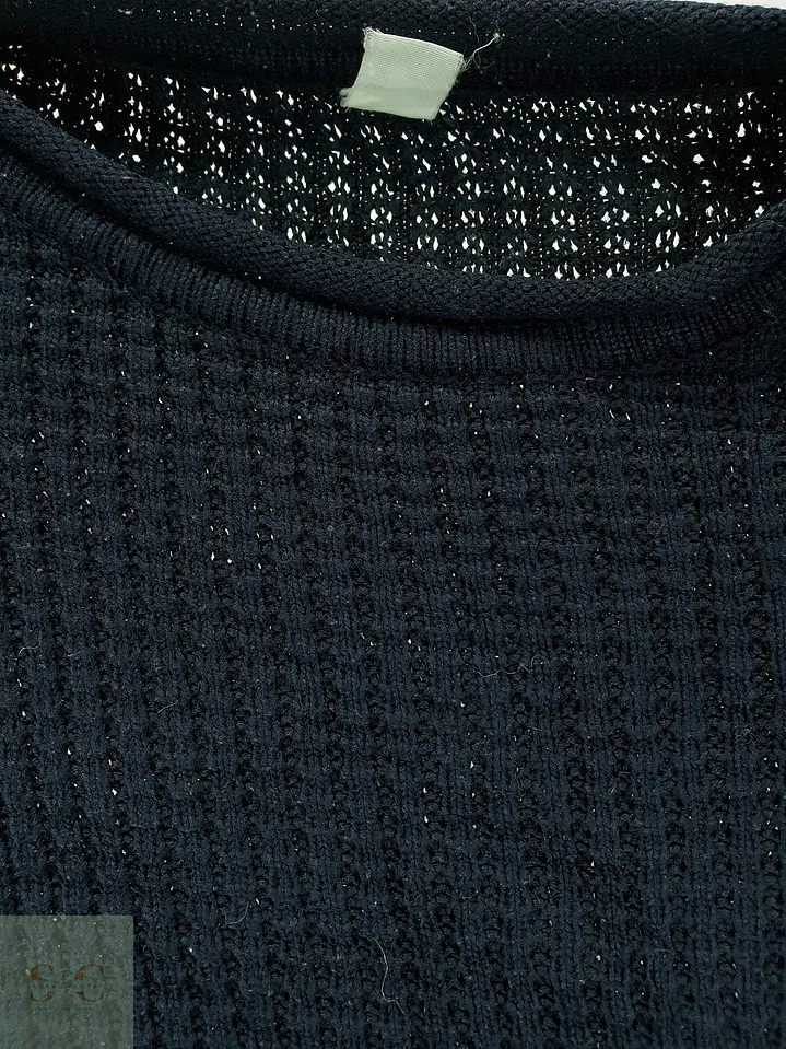 Suéter de Punto Texturado en Azul Marino Talla XXL 4